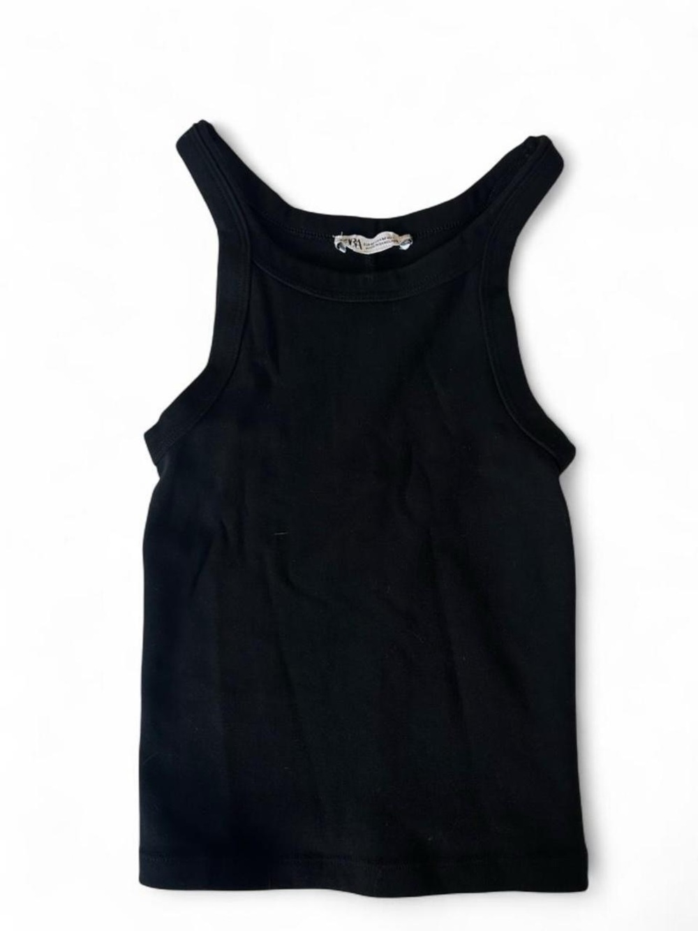 Zara Black Ribbed Tank Top - Size M